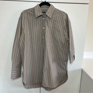 Banana Republic 100% Cotton Button Front Long Sleeve Stripe Shirt M